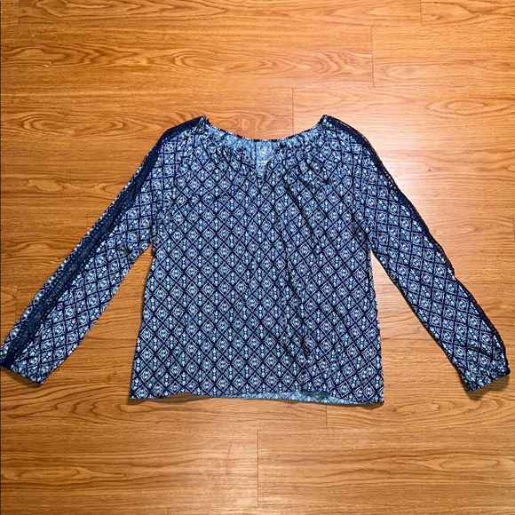 St. John's Bay Tops - Blue Patterned Women's Top